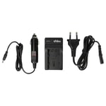 vhbw Chargeur compatible avec JVC Everio GZ-MG750BEU, GZ-MG680, GZ-MG750 caméra caméscope action-cam + câble de voiture + témoin de charge 4,2 V