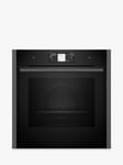 Neff N90 Slide and Hide B64VT73G0B Built In Self Cleaning Electric Single Oven with Steam Function, Grey Graphite