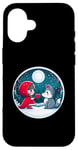 Coque pour iPhone 16 Petit chaperon rouge loup cœur conte de fées enfants mignon