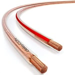 deleyCON 40m Câble Haut-Parleurs 2x 4,0 mm² - pur Cuivre - OFC Speaker Cable Câble - Câble Audio pour Enceintes pour Haut-Parleurs HiFi & Surround - Repérage des Polarités - Transparent