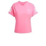 adidas Women's Club 3 Stripe Tennis Climacool T-Shirt, Lucid Pink, S