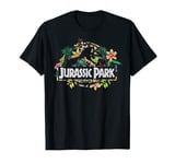 Jurassic Park Floral Tropical T-Rex Fossil Logo T-Shirt