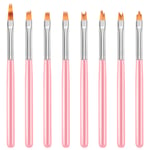 8Pcs Color Paint Pen Set  Petal Pen Nail Brush Short Nail Brush R8S39505