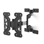 Hama TV Wall Mount Swivelling, Tiltable, Slim (TV Wall Mount 19-48 Inches, VESA 100 x 100 to VESA 200 x 200, up to 25 kg, 3 Joints, Extendable Bracket, with Fischer Dowels and Drilling Template) Black