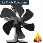 Ventilateur Poele à Bois, Ventilateur de Poele avec à 6 Pales, Ventilateur Cheminée Écologique Silencieux Alimenté avec