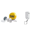 Yale YES-ALARMKIT Essentials Alarm Kit, Battery Powered, 5 Piece Kit, Self Monitored, Keypad No Monitoring Fee & EF-KF Easy Fit Alarm Remote Keyfob, White, Accessory for SR & EF Alarms