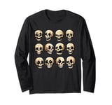 Skull Halloween Funny Skeleton Bones Men Women Kids Long Sleeve T-Shirt