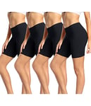 wirarpa Anti Frottement Cuisse Femme Short sous Robe Panty Coton Shorty Lot de 4 Noir Taille L