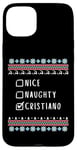 Coque pour iPhone 15 Plus Gentil Coquin Noël Cristiano Pull Moche