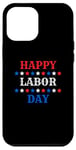 Coque pour iPhone 13 Pro Max Étoiles rouges blanches et bleues pour la fête du travail