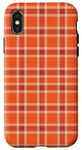 Coque pour iPhone X/XS Orange Buffalo Checks Tartan à carreaux Vichy Automne