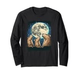 Three Capybara Mystic Moon - 3 Majestic Capybaras Long Sleeve T-Shirt