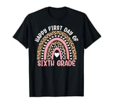 Funny 1st Day Of 6th Grade Back To School Leopard Rainbow T-Shirt