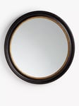 John Lewis Georgian Large Round Wood Wall Mirror, 100cm, Black/Gold