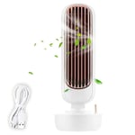 ADLOASHLOU USB Fan Retro Humidification Tower Fan,Air Conditioner Fan, Air Cooler and Humidifier,Evaporative Coolers with Timing Function for Office, Home, Dorm, Travel White
