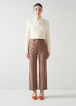 LK Bennett Womens Polly Trousers,Multi - Brown - Size 20 UK