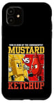 Coque pour iPhone 11 Graphique de combat moutarde contre ketchup King of the Condiments
