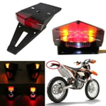 Universal LED Baklykta med Broms- och Blinkersfunktion för Dirt Bikes Offroad Motorcykel Svart+Röd