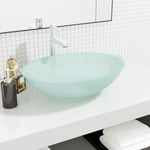 Vasque à poser - Lavabo Lave-mains - Évier Verre 50x37x14 cm Dépoli Chic-949706