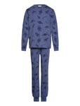 Geggamoja Two Piece Pyjamas Blue Astronaut Blå