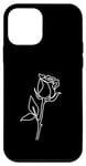 Coque pour iPhone 12 mini Rose Fleur Abstraite Dessin Minimaliste one Line Art