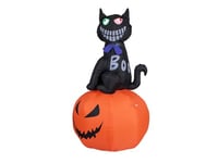 EUROPALMS Halloween Inflatable Figure Cat with Pumpkin, 183 cm