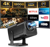 ¿Android 11.0¿ Mini Projecteur,4K Fhd 1080P,12000Lm/500 Ansi Vidéoprojecteur Home Cinéma Avec Retournement À 180°Et Wifi 5G/2.4G,Bluetooth 5.2,Auto Keystone Correction Smart Projector,Noir