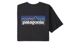 T shirt manches courtes patagonia p 6 logo responsibili tee noir homme