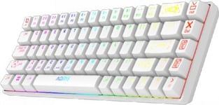 Aqirys Tastatur Aqirys Mekanisk Tastatur 65%/68 Taster Dual Mode: Wirelles&Bt+Wired Mira Hvit