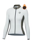 INBIKE Maillots de Cyclisme Femme en Polaire Chaud Velo VVT Tenue Cycliste Veste Running Femme Thermique Vetements Hiver Sport Plein Air Exterieur Randonnée Vert XXL