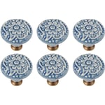 6 Pcs Boutons de Porte Céramique, Vintage Tiroir de Porte Poignée en Céramique, Bouton de Meuble Vintage Avec Vis, Boutons de Tiroir Boutons de