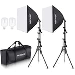 'Neewer® 700W photography 24 x 24" / 60x60 cm soft box with E27 base light lamp kit for PhotoStudio, portraits, product photography and video recording.