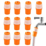 CHENNAN 10 Pièces Raccord Universel pour Robinet Adaptateur pour Tuyau Adaptateur de Robinetterie pour Tuyau Raccord de Tuyau pour Le Jardinage, l'arrosage Domestique, Le Lavage de Voiture (Orange)