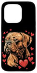 Coque pour iPhone 15 Pro Saint-Valentin Dogue de Bordeaux