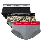 Hanes Men's Originals Stretch Cotton Briefs Pack, Moisture-Wicking Underwear, 3-Pack, Black/Concrete Heather/Camo, XL (Pack of 3)