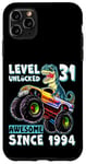 iPhone 11 Pro Max Level 31 Unlocked T Rex Monster Truck Dinosaur 31st Birthday Case