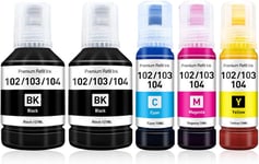 102 Encre Compatibles Avec Epson 104 102 Multipack Pour Epson Ecotank Et-3850 Et-4800 Et-4850 Et-4856 Et-2850 Et-2856 Et-1810 Et-2810 Et-2812 Et-2820 Et-2821 Et-2862 Et-15000