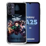 Cokitec Coque Renforcée pour Samsung Galaxy A25 5G Manga Demon Slayer Noir