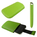 caseroxx Slide Poche pour Apple iPhone 4, iPhone 4S en vert fait de Cuir artific