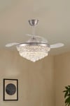 3 Blade Modern Crystal Ceiling Fan with LED Light