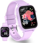 4g Montre Connectée Enfant, Montre Intelligente Enfant Avec Gps, Appel Vidéo, Sos, Whatsapp, Wifi, Réveil, Mode Sport, Mode Classe, Ip68 Étanche Smartwatch Enfant Noël Cadeaux 5-14 Ans-Violet