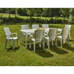 Table d'extérieur Dmica, Table à manger rectangulaire extensible, Table de jardin extensible, 100% Made in Italy, 150x90h72 cm, Blanc - Dmora