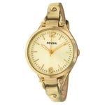 Fossil Ladies Watch Gold Dial & Gold Leather Strap ES3414