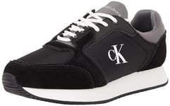 CK JEANS Men's Retro Sock Runner MG WMM YM0YM01152 Sneakers, Black (Black/Charcoal Grey/Bright White), 9 UK