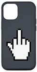 Coque pour iPhone 15 Pixel Souris d'ordinateur doigt d'honneur