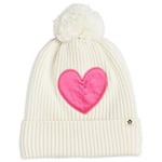 Mini Rodini GOTS Heart Pom Pom Stickad Mössa Gräddvit | Vit | 44/46 cm