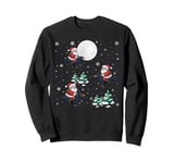 Xmas Tree Santa Riding Raven Funny Christmas Sweatshirt