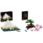 LEGO 21058 Architecture Great Pyramid of Giza Set, Home Décor Model Building Kit & 10281 Icons Bonsai Tree Set, Home Décor DIY Projects, Relaxing Creative Activity Gift Idea, Botanical Collection