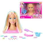 Barbie Tête à Coiffer Color Reveal avec Cheveux blonds et Plus de 20 Accessoires de Coiffure, Dont des Barrettes à Cheveux à Motif étoile et Papillon avec Fonction de Changement de Couleur, JFG81