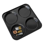 Yorkshire Pudding Tin 4 Cup Black Stainless Steel Non-Tick Oven Baking Tray Pan